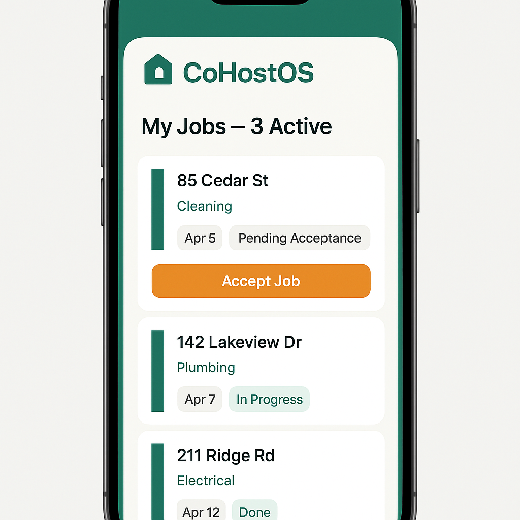 CoHost Provider App — for cleaners and contractors