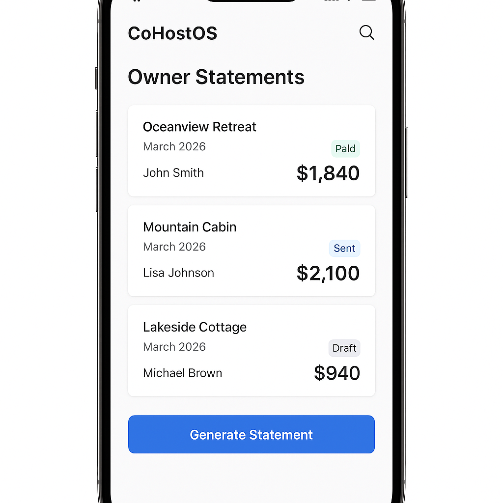 Owner Statements — professional PDF statements